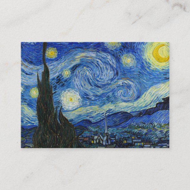 The Starry Night, 1889 von Vincent van Gogh Visitenkarte (Vorderseite)