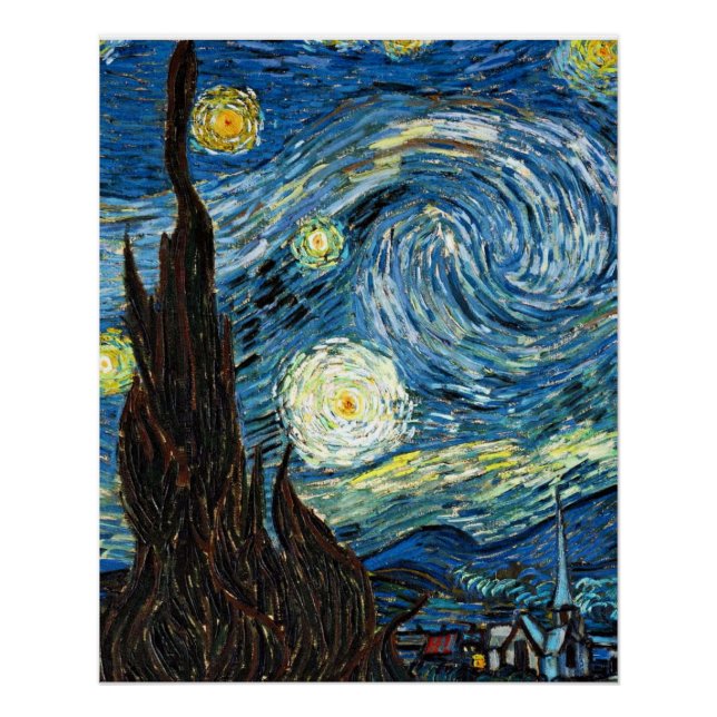 The Starry Night by Vincent Van Gogh Poster (Vorderseite)