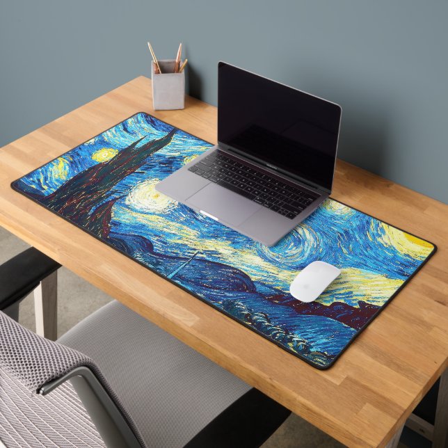 The Starry Night Van Gogh Desk Mat Schreibtischunterlage (Büro 2)