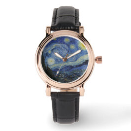 The Starry Night (Vincent van Gogh) (berühmte Kuns Armbanduhr