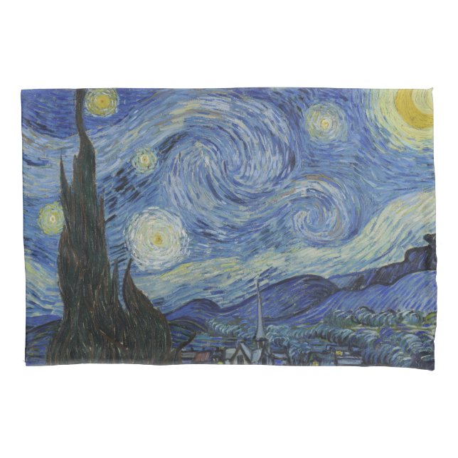 The Starry Night (Vincent van Gogh) (berühmte Kuns Kissenbezug (Vorderseite-Links)