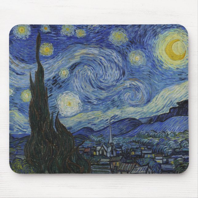 The Starry Night (Vincent van Gogh) (berühmte Kuns Mousepad (Vorne)