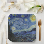 The Starry Night (Vincent van Gogh) (berühmte Kuns Pappteller<br><div class="desc">Dieses Design zeigt ein berühmtes Gemälde des niederländischen postimpressionistischen Malers Vincent van Gogh (1853-1890). Es zeigt den Blick aus dem nach Osten gerichteten Fenster seines Asylzimmers in Saint-Rémy-de-Provence, kurz vor dem Sonnenaufgang; van Gogh fügte der Szene auch ein imaginäres Dorf hinzu. "The Starry Night" ist eines der bekanntesten Gemälde in...</div>