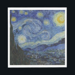 The Starry Night (Vincent van Gogh) (berühmte Kuns Serviette<br><div class="desc">Dieses Design zeigt ein berühmtes Gemälde des niederländischen postimpressionistischen Malers Vincent van Gogh (1853-1890). Es zeigt den Blick aus dem nach Osten gerichteten Fenster seines Asylzimmers in Saint-Rémy-de-Provence, kurz vor dem Sonnenaufgang; van Gogh fügte der Szene auch ein imaginäres Dorf hinzu. "The Starry Night" ist eines der bekanntesten Gemälde in...</div>