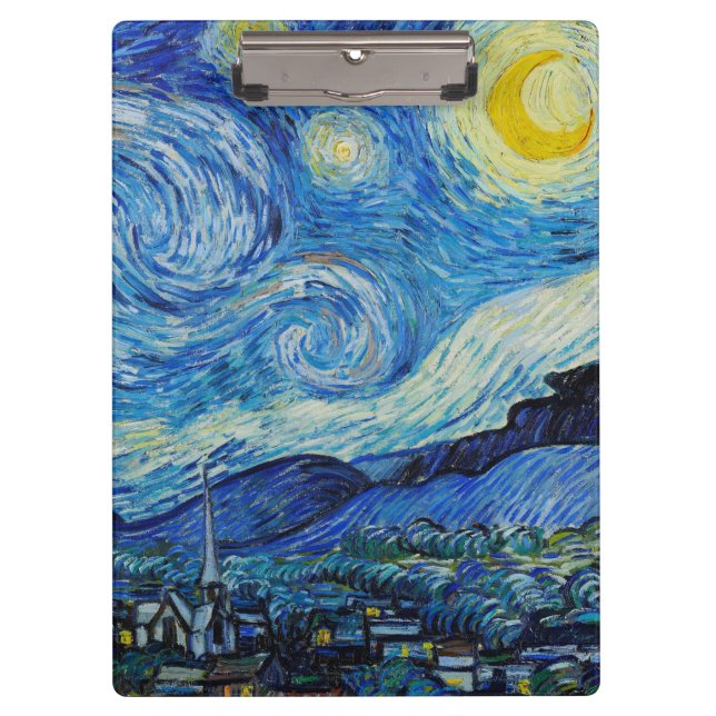 The Starry Night - Vincent Van Gogh Klemmbrett (Vorderseite)