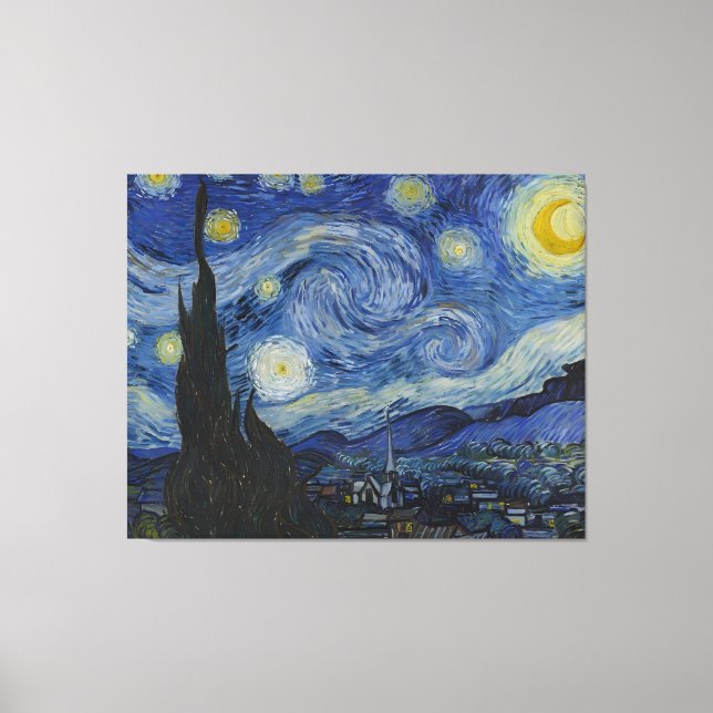 The Starry Night - Vincent Van Gogh Leinwanddruck (Vorderseite)