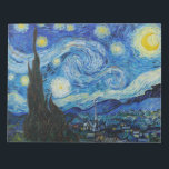 The Starry Night - Vincent Van Gogh Notizblock<br><div class="desc">View from the psychiatric hospital at Saint-Rémy-de-Provence (France), just before sunrise, with addition of an imaginary village. Oil on canvas (1889) by Dutch painter Vincent van Gogh.</div>