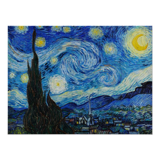 The Starry Night - Vincent Van Gogh Poster (Vorderseite)