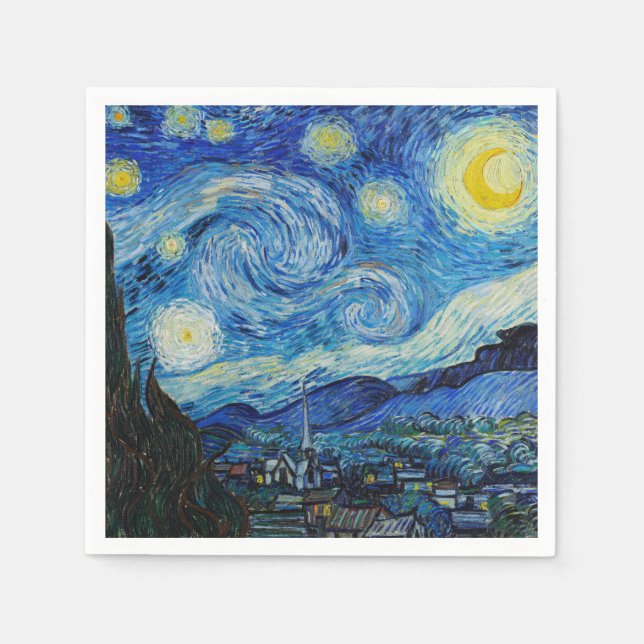The Starry Night - Vincent Van Gogh Serviette (Vorderseite)
