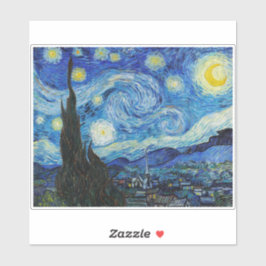 "The STARRY NIGHT" VON VINCENT VAN GOGH ART STICKE Aufkleber