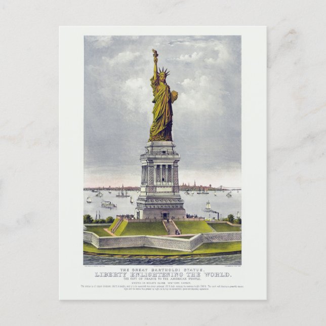The Statue of Liberty, The Great Bartholdi Statue Postkarte (Vorderseite)