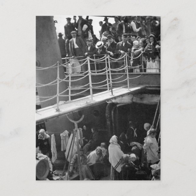 The Steerage - Immigration Ship Vintag 1907 Postkarte (Vorderseite)