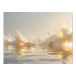 The Still Sun – Serene Golden Horizon Abstract Wal Fotodruck