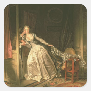 The Stolen Kiss, c.1788 Quadratischer Aufkleber