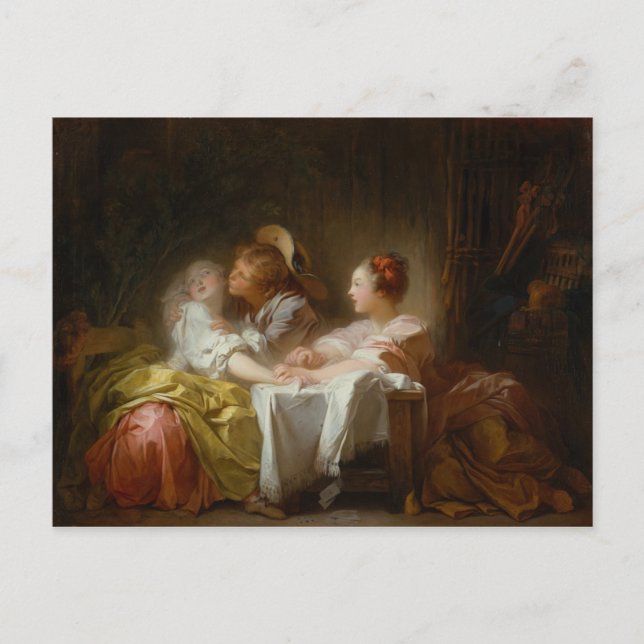 The Stolen Kiss - Jean Honoré Fragonard Postkarte (Vorderseite)