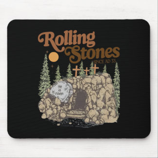 The Stone Was Rolled Away He Is Alive Retro Christ Mousepad