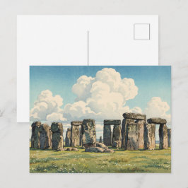 The Stonehenge Japanese Woodblock Print Postkarte