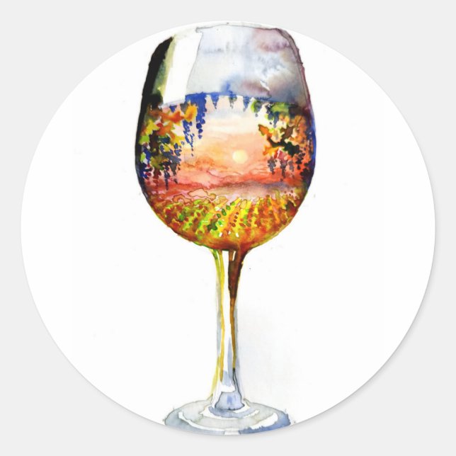 The story of wine runder aufkleber (Vorderseite)