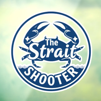 The Strait Shooter Coastal Crab Logo Window Cling Fensteraufkleber
