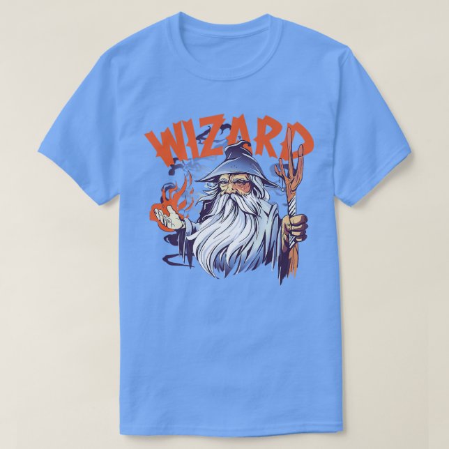 The Strong Old Wizard Magical Power Wizard  T-Shirt (Design vorne)