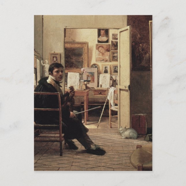 The Studio of Ingres in Rome, 1818 Postkarte (Vorderseite)