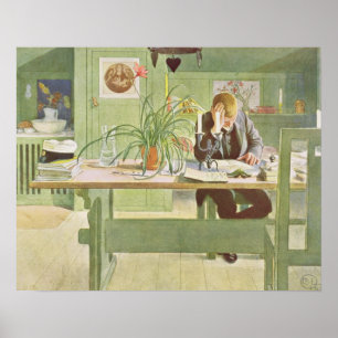 The Study Room, 1908 von Carl Larsson Poster