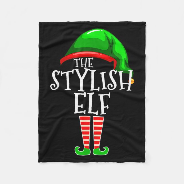 The Stylish Elf Group Matching Family Christmas  Fleecedecke (Vorderseite)