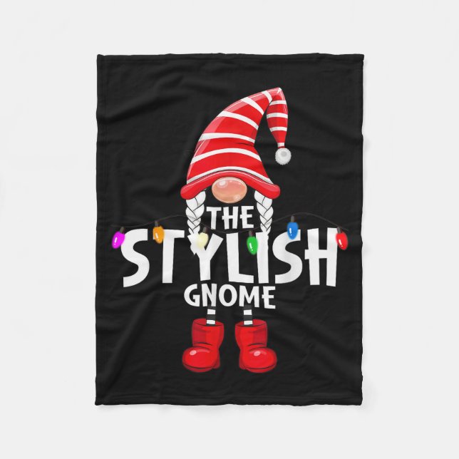 The Stylish Gnome Christmas Matching Pajama  Fleecedecke (Vorderseite)
