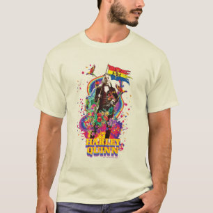 The Suicide Squad   Harley Quinn Flowers & Rainbow T-Shirt