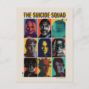 The Suicide Squad   Retro Grid With Harley Quinn Postkarte