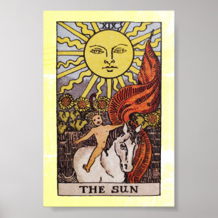 "The Sun" RWS Tarot Card zum Glück Poster