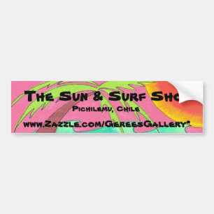 The Sun u. Brandungs-Geschäft Autoaufkleber