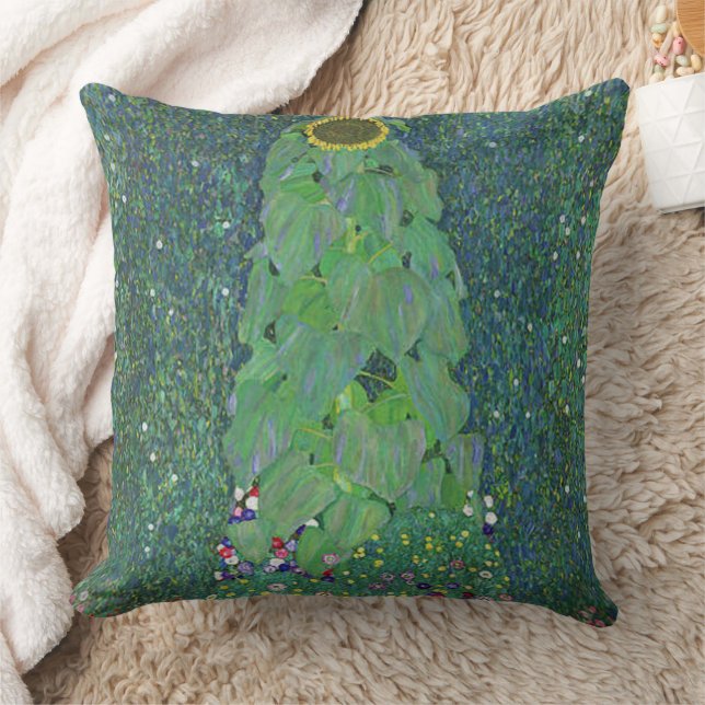 the-sunflower-1907-gustav-klimt kissen (Decke)