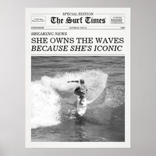 The Surf Times Zeitung Sie besitzt die Wellen Poster
