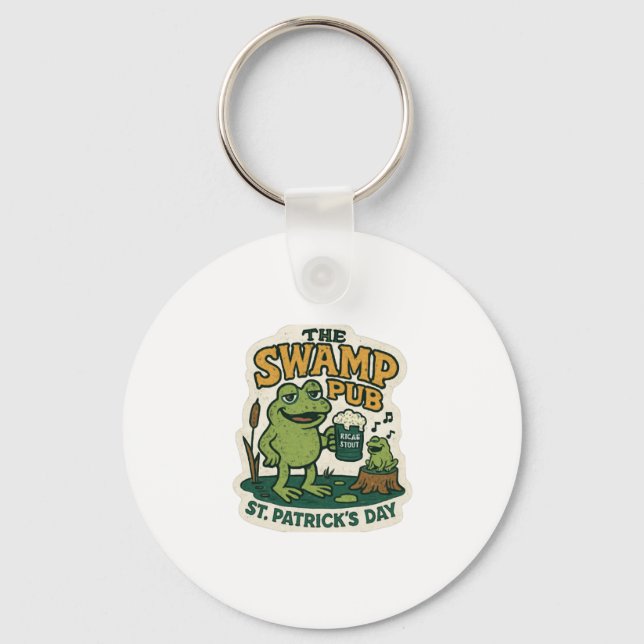 The Swamp Pub Frog St.Patrick's Day Schlüsselanhänger (Vorderseite)