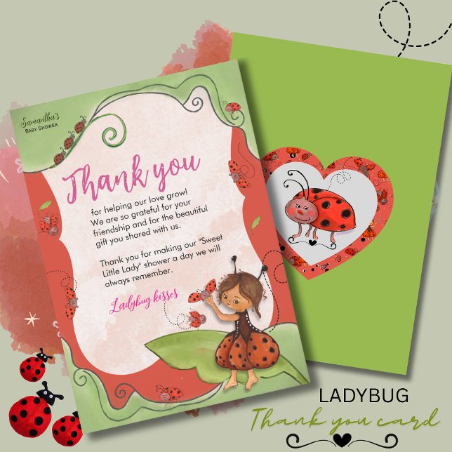 The Sweet Little Ladybug & Heart Card  Dankeskarte (The Sweet Little Ladybug & Heart Card )