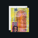 The Sweet Treat Mixed Media Collage Postkarte<br><div class="desc">A random collage of vintage textbook papers and a frozen treat on a stick from a phone book ad with a woman on a yellow background</div>