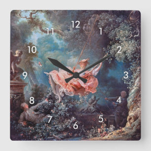 The Swing, Fragonard Quadratische Wanduhr