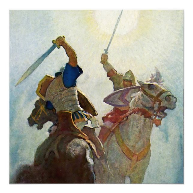 "The Sword Battle War Fierce" von NC Wyeth Fotodruck (Vorne)