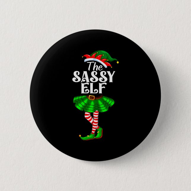 The Sy Elf Xmas Funny Christmas Matching Family Pa Button (Vorderseite)