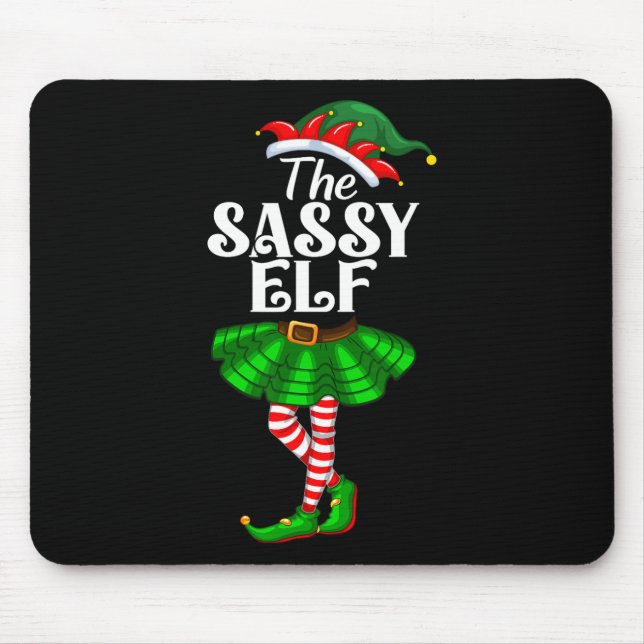 The Sy Elf Xmas Funny Christmas Matching Family Pa Mousepad (Vorne)