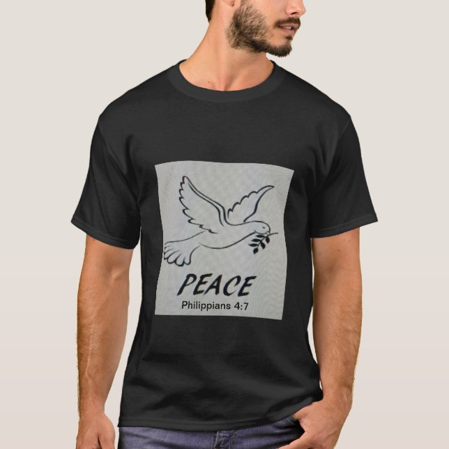 The T-Shirt features our logo dove and scripture. (Vorderseite)