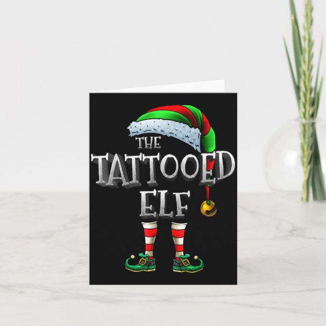 The Tattooed Elf Matching Family Tattooed Christma Karte (Vorderseite)