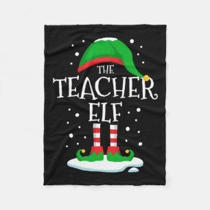 The Teacher Elf Weihnachtsfamilie Matching Xmas Gr Fleecedecke