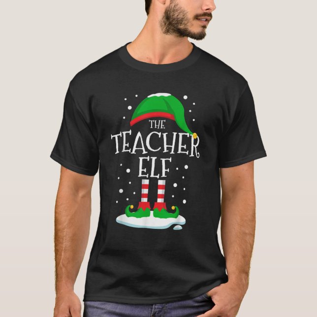 The Teacher Elf Weihnachtsfamilie Matching Xmas Gr T-Shirt (Vorderseite)