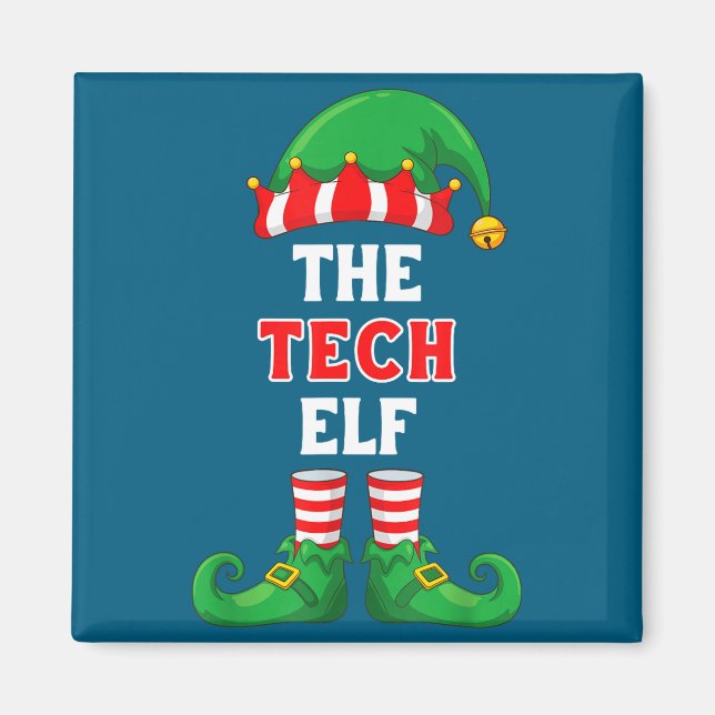 The Tech Elf Shirt Christmas For It Guy Tech Suprt Magnet (Vorne)