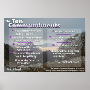 The Ten Commandments on Mt. Sinai Poster