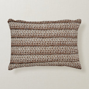 the texture of the plain knitted fabric , brown dekokissen
