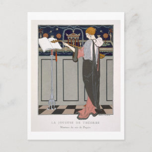 The Theorbo Player, Design für einen Abend von Postkarte