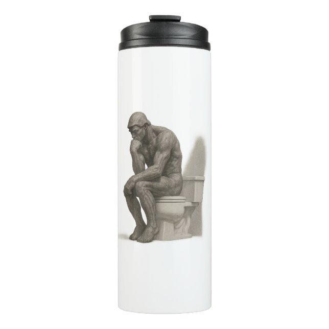 The Thinker on the Throne – Classical Charcoal Sty Thermosbecher (Vorderseite)
